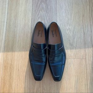 Magnanni for Neiman Marcus Black Leather Loafer